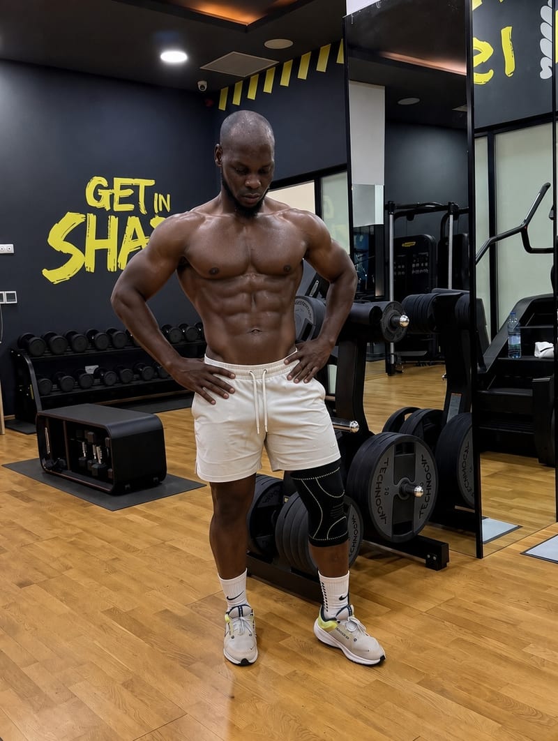 Coach Mathieu en salle de sport à Yaoundé